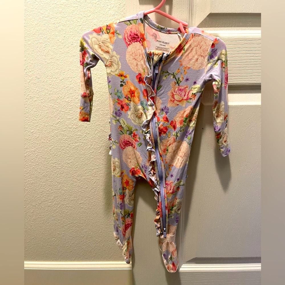 Posh Peanut Footie Ruffled Zippered One Piece